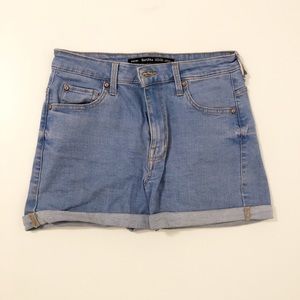 High rise blue jean shorts